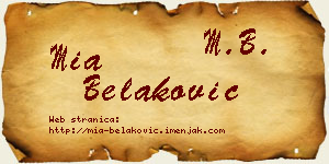 Mia Belaković vizit kartica